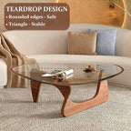 Glass Coffee Table, 44.9"×32.3"×15.8" Mid Century Modern Center Table - Image 5