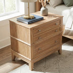 Merax 27.3 Inch Solid Wood Nightstand, Mid Century Modern Night Stand - Image 6