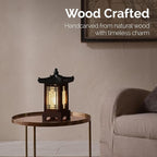 Traditional Korean Wood Lamp | Handmade Asian Oriental Table Lantern | Bedside - Image 2