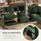 ELUCHANG 150" Oversized V-Shaped Cloud Couch Modular Sectional Sofa - Image 8