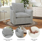 INZOY Swivel Accent Chair Set of 2, Upholstered Square Chair, Swivel Barrel - Image 3