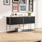 Modern Storage Cabinet Black F Versatile Free-Standing Organizer - Image 2