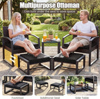 Tangkula 5 Pieces Wicker Patio Conversation Set, Outdoor PE Rattan Chair - Image 5