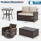 6 Pieces Outdoor Furniture Set - Image 3