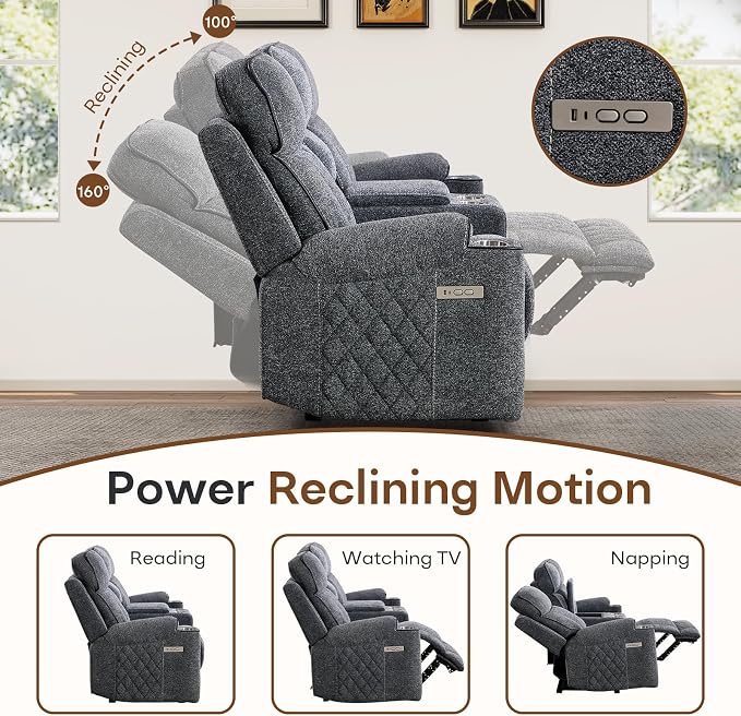 HAOMARKETS Power Oversized Reclining Sofa Couch Set of 2 - Image 3
