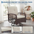 3-Piece Outdoor Patio Furniture Set, 2 Swivel Rocking Chairs and Tempered Glass - Image 4