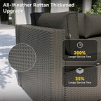 Aoxun Patio Furniture Set, 7 Piece Outdoor Sectional Sofas - Image 4