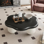 35" Cloud Coffee Table with 3 Ball Legs, Modern Minimalist Petal Center Table - Image 3
