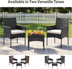 DUMOS 3-Piece Patio Furniture Set, All-Weather Outdoor Wicker Chairs - Image 6