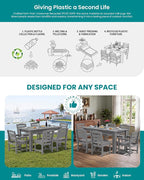 SERWALL Outdoor Dining Set for 8 – HDPE Patio Set - Image 7