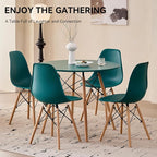 5-Piece Round Dining Table Set, Small 31.5" Kitchen Table Chairs Set of 4 Space - Image 6