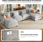 ELUCHANG Oversized 113" Modular Sectional Sofa, Comfy Deep Seat Cloud Couch - Image 9