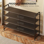 INGIORDAR Shoe Rack 4 Tier Long Storage Organizer Wide Metal Shoe Shelf - Image 3
