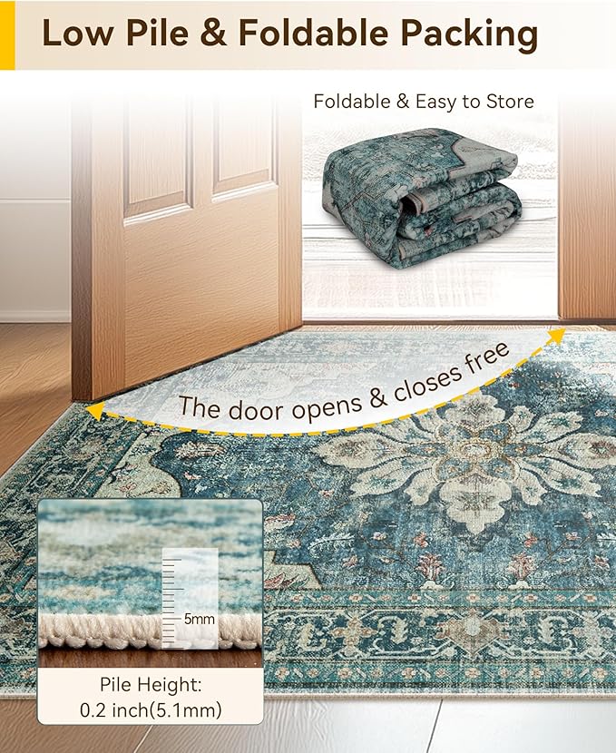 RELEANY Area Rugs 2'x4' Kitchen Rugs Entry Rug Small Rugs - Image 5