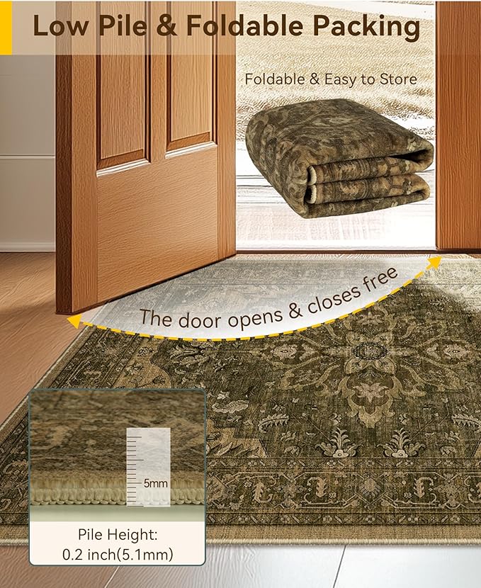 RELEANY Area Rugs 2'6"x5' Runner Rug Non Slip Washable - Image 4
