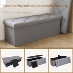 30W Folding Ottoman with Storage Bench, Storage Ottoman Bench, 15W Inches - Image 7