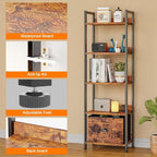 Furologee 5 Tier Bookshelf - Image 4