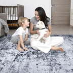 4x6 Area Rug Living Room Rug: Washable Modern Abstract Soft Thin Rug Indoor - Image 8