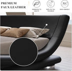 SHA CERLIN King Size Upholstered Bed Frame, Deluxe Low Profile Sleigh Bed - Image 5