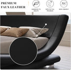 SHA CERLIN Full Size Upholstered Bed Frame, Deluxe Low Profile Sleigh Bed - Image 5