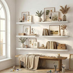 12 inch Deep Floating Shelves for Wall, 55 inch Wide Engineered Wood Wall - Image 7