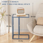 C Table End Table, Glass Couch Side Table, Tempered Glass Snack Side Table - Image 3