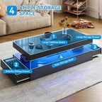 3-Piece Modern Living Room Table Set, Includes LED Coffee Table and End Tables - Image 8