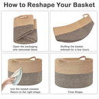 115L Extra Large Woven Cotton Rope Blanket Basket - Image 8