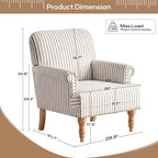 HUIMO Linen Fabric Accent Chairs Set of 2, Mid-Century Modern Armchair - Image 2