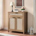 HOKYHOKY Rattan Sideboard Buffet Cabinet Set of 3, Boho Storage Cabinet - Image 3
