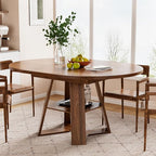 43.3in-59in Extendable Round Dining Table by Mxtxmy