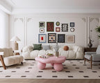 35" Cloud Coffee Table with 3 Ball Legs, Modern Minimalist Petal Center Table - Image 6