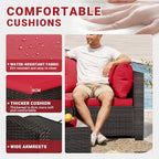 CHABATREE 7pcs Outdoor Patio Furniture Sets, Rattan Conversation Sectional Set - Image 3