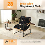 VINGLI 28" Wide Plush Upholstery Sling Modern Accent Chairs Set of 2, Cute - Image 2