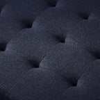 24KF Large Square Upholstered Tufted Linen Ottoman, Large Footrest Ottoman - Image 5