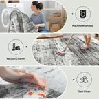 9x12 Area Rugs Washable Rug: Modern Abstract Living Room Rug Soft Anti-Skid - Image 4