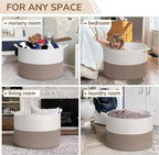 INDRESSME 115L Extra Large Blanket Basket, Soft Cotton Rope Storage Basket - Image 4