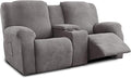 Recliner Loveseat Covers with Console, 6-Piece Stretch Geometric Strokes by Unknown