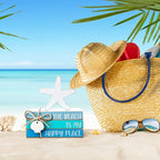 Pinkunn 4 Pcs Summer Table Coastal Theme Decorations Wooden Beach Starfish - Image 5