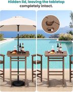 SERWALL Balcony Adirondack Chairs and Table 3 Pieces Set, Adirondack Bar Height - Image 2