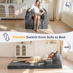 MAXYOYO Folding Sofa Bed with Backrest, Boneless Fold Out Couch Bed with Handle - Image 3