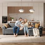 LINSY HOME 123" Modular L-Shaped Sectional Sofa, 3-Seat Corduroy Modern Cloud - Image 6