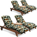 Outdoor Chaise Lounge Chair Cushion Set of 4, Waterproof 74.4 x 22 x 4.7 Inches by Tycdiose