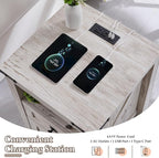 T4TREAM Farmhouse Nightstand Set of 2, Rustic End Table - Image 4