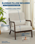 Garvee Mid-Century Modern Accent Chair, Wide-Wale Corduroy Upholstery, Solid - Image 4