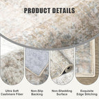 2'x6' Runner Rug Washable Rug: Modern Abstract Soft Thin Runner Rug Brown Grey - Image 6