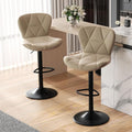 Nalupatio Modern Bar Stools Set of 2, Adjustable Faux Leather Upholstered by Nalupatio