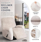 ANARACHON Leather Look Recliner Chair Covers, 4-Pieces Stretch Recliner Cover - Image 4