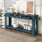 LKTART Solid Wood Console Table, 63 in Long Sofa Table Entryway Table - Image 4