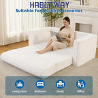 HABUTWAY 49.8" Loveseat Boneless Couch, 4-in-1 Convertible Sofa Bed, Plush Fur - Image 5